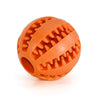 an orange rubber ball with spikes on it